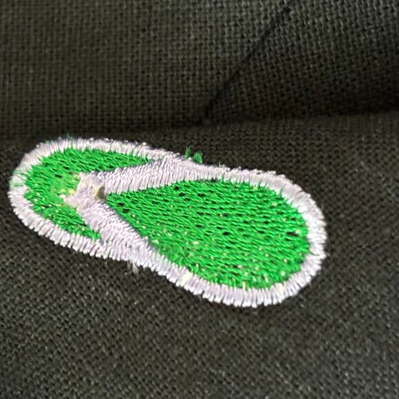 Megan Lee Wms 22W Vintage Black Linen Blend Embroidered Flip Flops Midi Dress - Picture 8 of 10